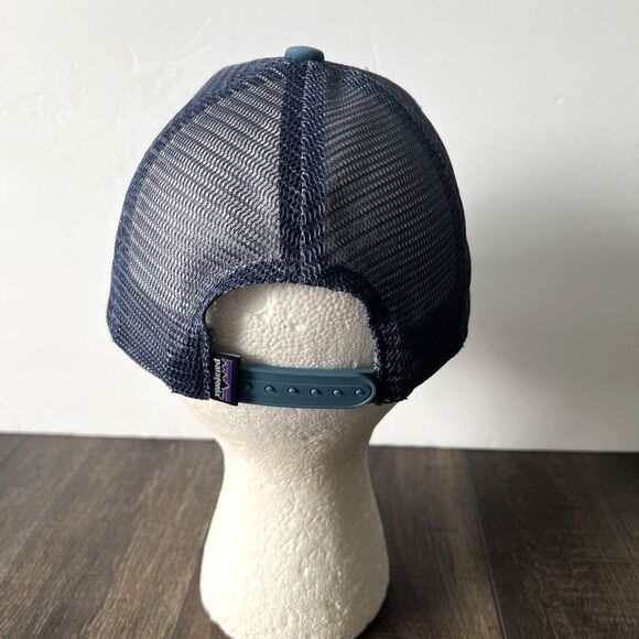 Patagonia Hat Cap Mens Turquoise Blue Snap Back Fitz Roy Bear Trucker Mesh - Picture 3 of 8